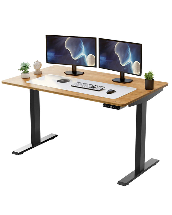 Uncaged Ergonomics Rise Up - electric adjustable height standing 60x30" natural Bamboo