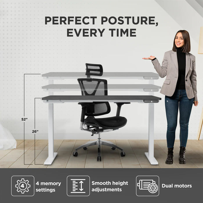 Uncaged Ergonomics Rise Up - electric adjustable height standing 48x30" Black MDF